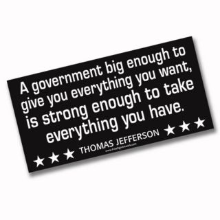 Bumper Sticker No Big Government Tea Party Anti Obama