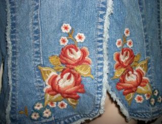KIKIT Jean Jacket Floral Country Perfect for Fall Size XL Gorgeous $ 
