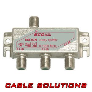 TRATEC ECOLINE 3 WAY CABLE TV VIDEO SPLITTER 5 1000MHZ COAX CATV
