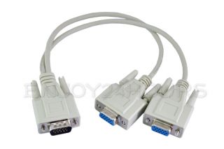 1pc to 2 VGA SVGA Monitors Y Splitter Cable Video 15pin