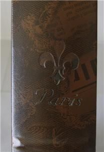 Cafe de Flore Paris Dark Brown Leather Vinyl Book Box Latches Thread 