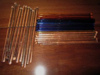 Vintage Lot of Various Colored and Clear Glass Swizzlesticks Drink 