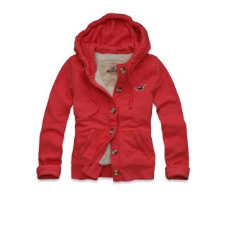 Hollister by Abercrombie Women Hoodie Calabasas Coral