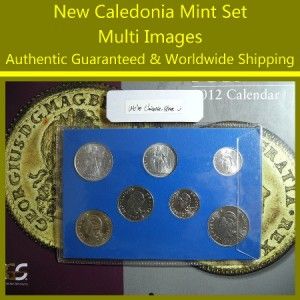 New Caledonia Mint 7 Pcs Coin Set Mixed Dates Tourist Issue Set Blue 