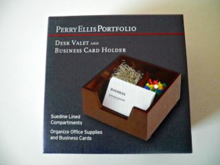 Perry Ellis Portfolio Desk Valet and Business Card Holder BNIB