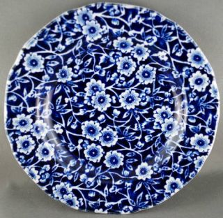 Staffordshire Burleigh Calico Blue 6 Bread Butter Plate