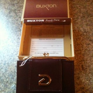 BUXTON BURGUNDY LEATHER FRENCH PURSE WALLET