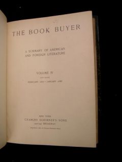 Book Buyer Volume IV 1888 Leather Illustrated Biblio