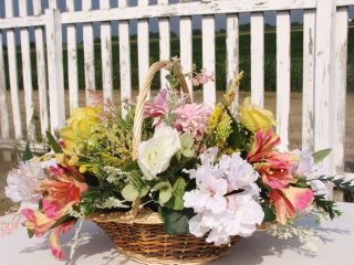   Alstromeria Calla Lily Table Centerpiece Flowers Basket Bouquet