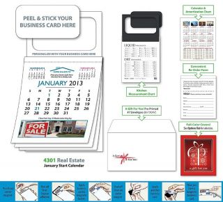 300 2013 Magnetic Business Card Calendars Real Estate