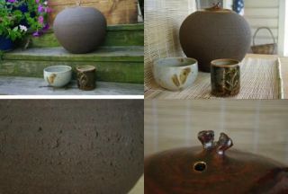 Monumental Agnes Benson England Bulbous Signed Studio Art Pottery Vase 