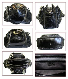 Jeanie Buss Versace Black Patent Leather Handbag