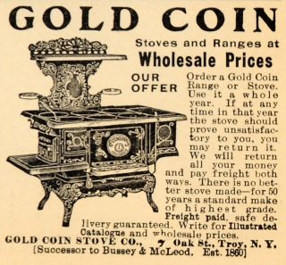   Gold Coin Stove Company Ranges Bussey & McLeod   ORIGINAL ADVERTISING