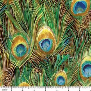 Northcott Peacock Paradise 2800M Packed Feathers Cotton Fabric