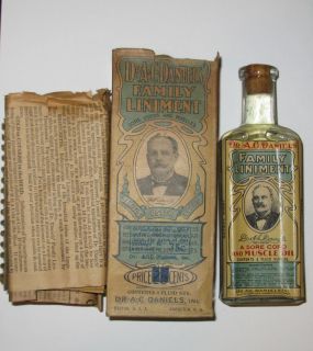 Dr. A.C. Daniel’s Family Liniment Bottle Box Wrapper 1890’s Boston 