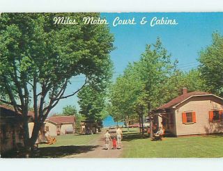 Unused Pre 1980 Miles Motel Cabins St Saint Ignace Michigan MI U2464 