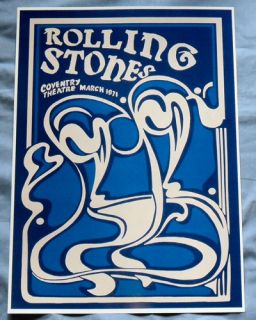   Stones Concert Poster Coventry 1971 The Good Bye Britain Tour