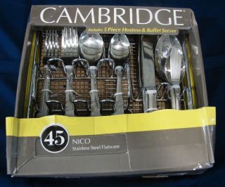 Cambridge Silversmiths Nico 45 Piece Buffet Flatware Set