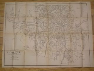 Map of Lowell Massachusetts 1928 Folding Pocket Map