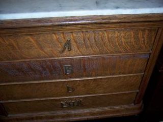 Antique Four Drawer National Cash Register Brass Oak