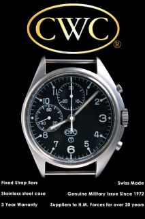 Cabot CWC Mechanical Chronograph Military Watch No Date