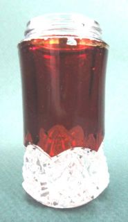 1898 Antique Ruby Clear Coney Island Souvenir Glass Single Salt 