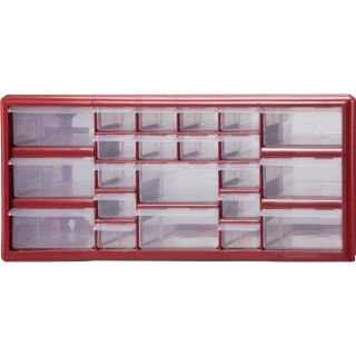 Parts Storage Organizer Cabinet Stackon Red Plastic Drawer New