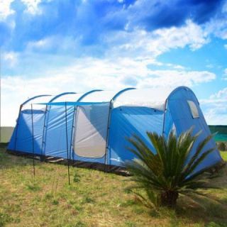 10 Deluxe Tunnel Family Group Camping Tent 4 1 Room 5000mm 