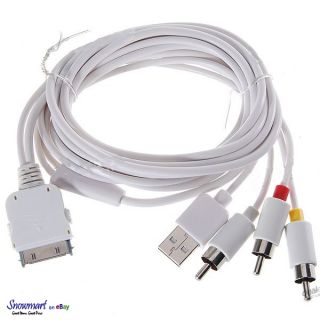 Metre Long AV Cable RCA Connector for iPod and iPhone