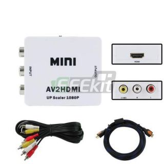   for TV DVD VCR Mini AV to HDMI Converter HDMI Cable RCA Cable