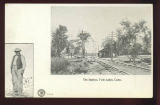 Twin Lakes Canaan Ct Railroad Station Depot C 1906