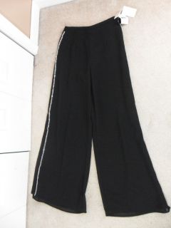 J R Nites Caliendo Size 6 Black Silver Dress Pants