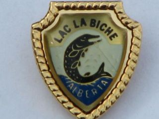   Biche Alberta Town Country Fish Metal Lapel Pin Canada Souvenir