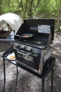    Outdoor Oven with 2 Burner Camping Stove NEW Cooking BTU Range Oven