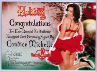 CANDICE MICHELLE 2006 BENCHWARMER HOLIDAY #d 38/50 CHRISTMAS AUTOGRAPH 