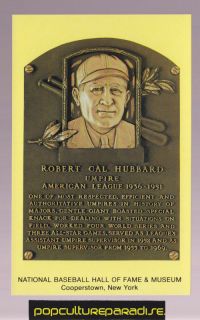 Robert Cal Hubbard Umpire Baseball HOF Plaque Postcard