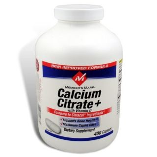 Calcium Citrate Vitamin D 400 Caplets Members Mark