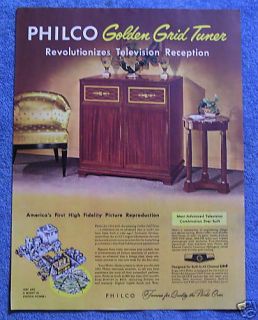  Vintage 1953 Philco UHF Television Ad