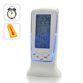   Light Alarm Clock w Thermometer Calendar Timer 7 Tunes Birthday