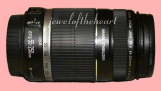 EXC Canon 55 250mm Is Lens for XS XSi XT XTi T1i T2i T3 T3i 20D 30D 
