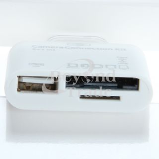 in 1 USB Camera Connection Kit for iPad 2 Card Reader SD HC MS MMC 