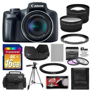 Canon PowerShot SX50 HS 50x Digital Camera Kit Black New USA
