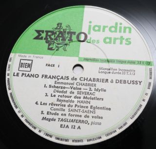 Magda Tagliaferro Piano Recital French Erato EJA12 LP