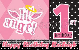 Lil Angel 1st Birthday Edible Cake Topper