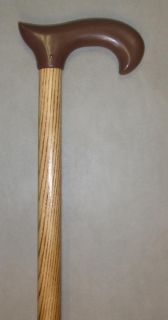 Derby Handle Natural Finished Cane Walking Stick USA