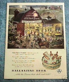  Vintage 1953 Ballantine Beer Ad Edward Klauck Art