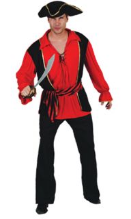 Mens Pirate Captain Halloween Fancy Dress Costume Size Medium Large 