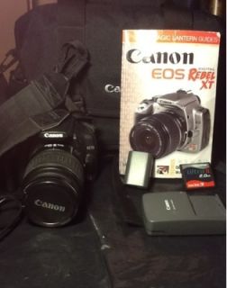 Canon EOS Digital Rebel XT 350 Camera Black 8MP w 18 55mm lens case