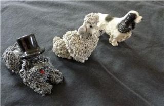 Vintage Jane Callender 2 Dogs Poodle 1950 Figurine ceramic, + cocker 