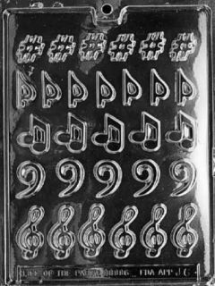 Music Notes & Clefs Chocolate Candy Mold * * LP J006 * *